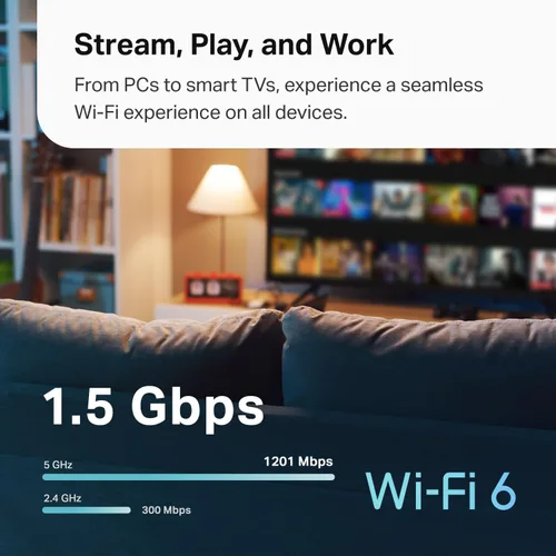 Vista 4 de TP-Link Deco X15 Dual-Band AX1500 WiFi 6 Sistema de Malla Wi-Fi Reemplaza routers y extensores Cubre hasta 195 m² 2 puertos Gigabit por