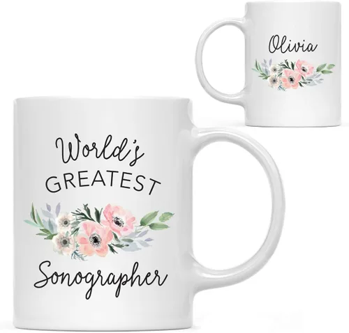 Vista 17 de Andaz Press Taza de café personalizada de 11 onzas, taza ejecutiva de relaciones públicas más grande del mundo, flor de anémona rosa, 1 paquete