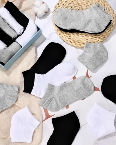 Vista 5 de Lasnten 48 Pairs Women Ankle Socks No Show Thin Athletic Running Low Cut Short Breathable Cotton Men Soft Socks Bulk