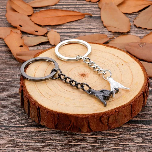 Vista 4 de Pinky Promise - Regalo para parejas, regalos a juego para parejas, regalos para novio, novia, mejor amigo, él, ella, llaveros a juego para parejas