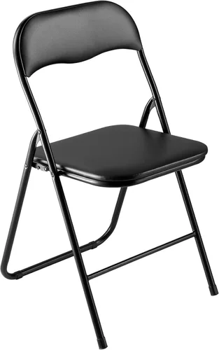 Vista 9 de VEVOR Juego de 4 sillas plegables, sillas plegables con cojín acolchado, sillas de fiesta portátiles con marco de metal reforzado, asiento apilable