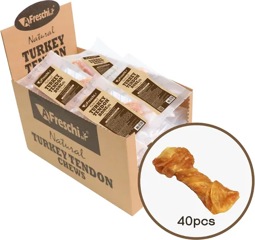 Vista 12 de A Freschi srl Tendones de pavo para perros, golosinas saludables para perros de origen estadounidense, masticables para cachorros sin piel cruda