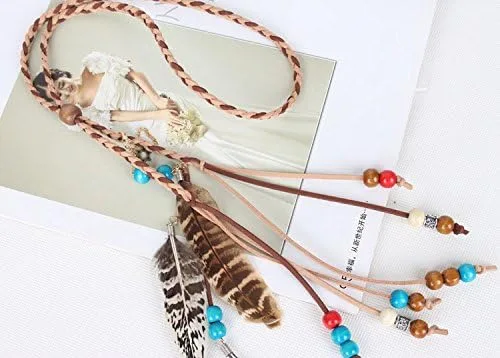 Vista 3 de Plumas Tocado Diadema boda Headwear Boho indio tribal Hippy disfraz