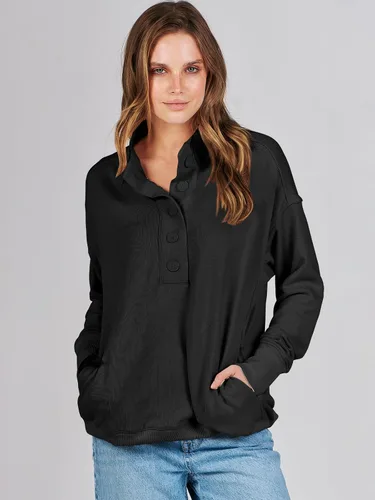 Vista 2 de ANRABESS Sudaderas casuales con botones para mujer, sudaderas de gran tamaño con bolsillos para otoño e invierno 2023