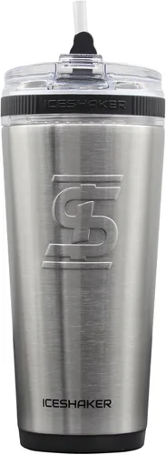 Vista 9 de Ice Shaker Vaso de 26 onzas, botella de agua aislada con popote, botella de acero inoxidable, como se ve en Shark Tank, botella de agua con pajita