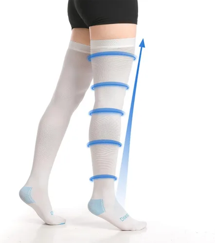 Vista 8 de Doc Miller TED Hose Medias altas hasta la rodilla Anti Embolismo para Mujeres y Hombres, Medias Quirúrgicas Estilo Hospital, Medias de Compresión