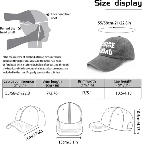 Vista 3 de KLDADY Nurse Squad Golf hat Blue hat Pigment Black Golf Hats Men Gifts for Mom Golf Hat