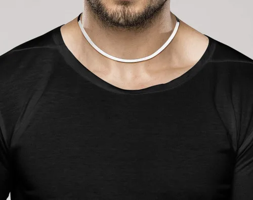 Vista 4 de Miabella 925 Sterling Silver Italian Solid 4.5mm Flexible Flat Herringbone Chain Necklace Women, Made in Italy