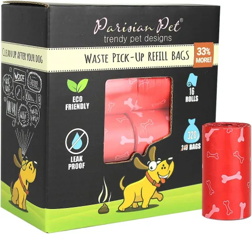 Vista 9 de Parisian Pet Bolsas ecológicas para excrementos de perro, 8 rollos, 20 bolsas por rollo, sin perfume, a prueba de fugas, perfectas para limpiar Casa