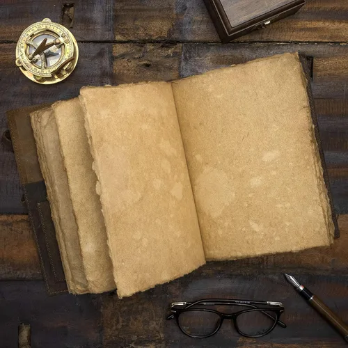 Vista 5 de Diario de cuero vintage recargable, diario de libro de sombras, diario vintage, diario de escritura, papel antiguo hecho a mano, diario de cuero