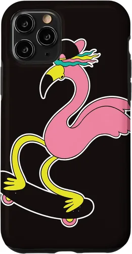 Vista 13 de iPhone 12 Mini Flamingo Skater Skateboard Tropical Funny Animal Lover Estuche de regalo