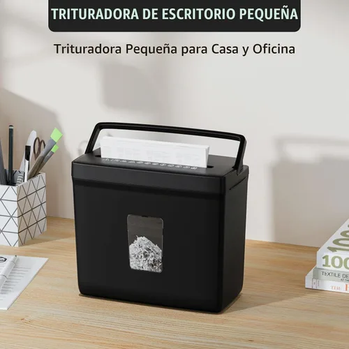 Vista 4 de Suntiko 5-Sheet Small Cross Cut Paper Shredder Black Negro