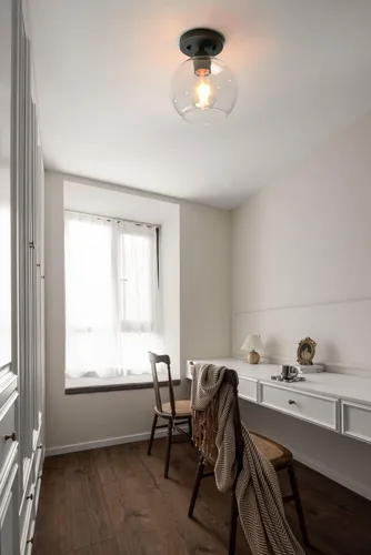 Vista 3 de Pathson Lámpara de techo de cristal con forma de globo, 1 luz redonda industrial empotrada para pasillo, cocina, fregadero, sala de estar, baño