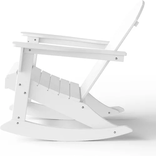 Vista 197 de WestinTrends Silla mecedora Malibu de poliéster para exterior/patio Adirondack, Negra