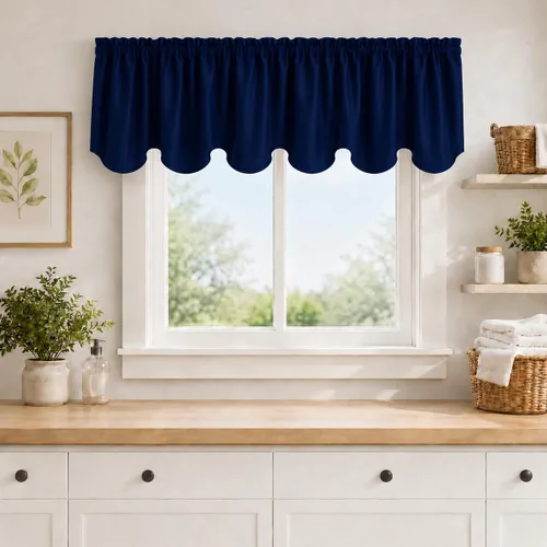 Vista 36 de Aquazolax Half Window Curtains 24 Inch Length, 28" Wide Rod Pocket Small Window Treatment for Kitchen, Bathroom, Camper, Beige, 2 Panels Set
