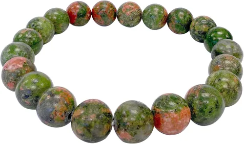 Vista 177 de Gem Avenue Handmade Round Bead Stretch Bracelet Unisex Natural Stone Beaded Jewelry for Men & Women, Elastic Wristband for Daily Wear