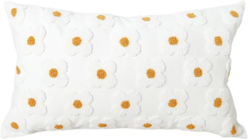 Vista 12 de DECOBIRD Funda de almohada bordada de 18 x 18 pulgadas, diseño floral beige, decoración del hogar, funda de almohada bordada de lona de algodón