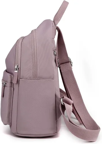 Vista 3 de Collsants Pequeña mochila de nailon para mujer, ligera, mini mochila de viaje, Rosado, Mochila de moda