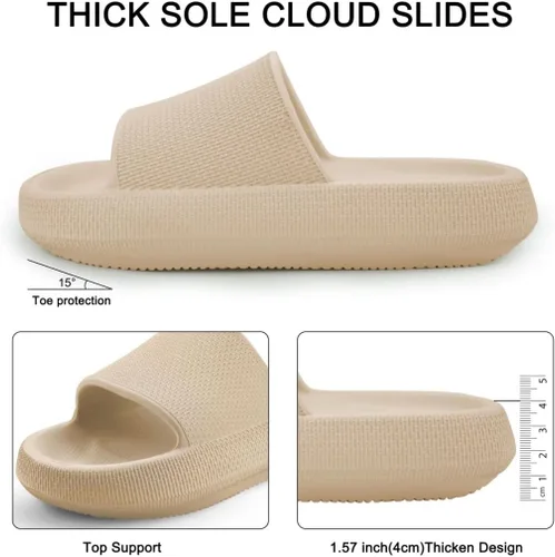Vista 4 de Sandalias Cloud para mujeres y hombres,Sandalias de baño con almohadilla,Zapatos de plataforma de suela gruesa antideslizante EVA