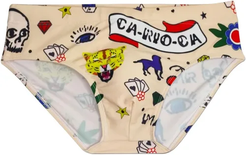 Vista 4 de MIZOK Traje de baño de secado rápido con estampado de moda para hombre con cordón