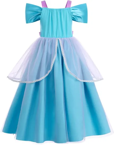 Vista 3 de Disfraz de sirena para niñas, disfraz de princesa, fiesta de cumpleaños, Halloween, Navidad, carnaval, cosplay