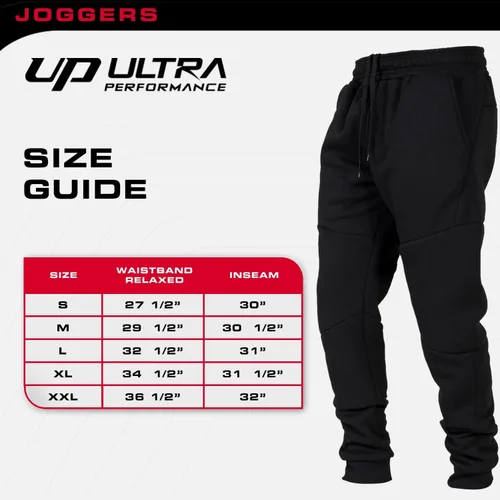 Vista 7 de Ultra Performance 3 Pack Fleece Active Tech Joggers for Men, Mens Sweatpants with Zipper Pockets
