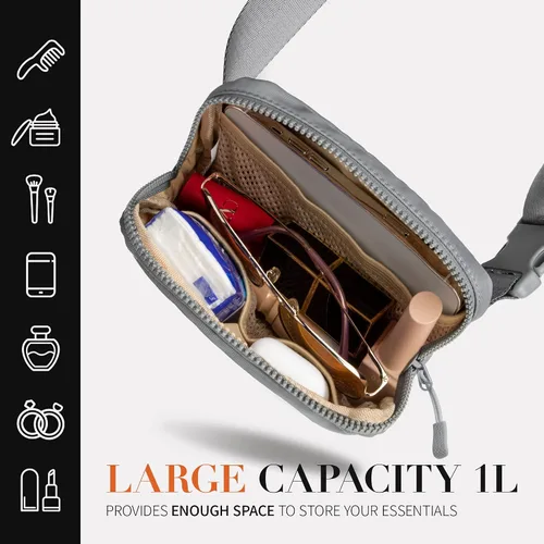 Vista 5 de Unisex Mini Belt Bag with Adjustable Strap Small Fanny Pack for Workout Running Traveling Hiking