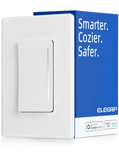 Vista 10 de ELEGRP Interruptor Regulador de Luz Inteligente DTR30, Unipolar o 3 Vías, Regulador Táctil Wi-Fi de 2.4GHz Compatible con Alexa/Google Assistant