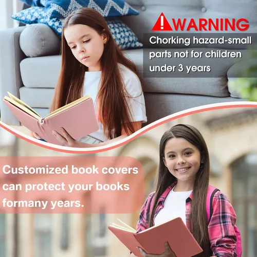 Vista 6 de PerKoop 12 fundas gigantes para libros, de tela elástica, protector de libros escolares, reutilizable, lavable, protector para la mayoría de libros