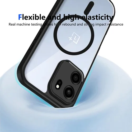 Vista 474 de Funda magnética transparente compatible con Xiaomi 17T, color negro 2 en 1 PC + TPU cubierta de teléfono a prueba de golpes, carcasa protectora