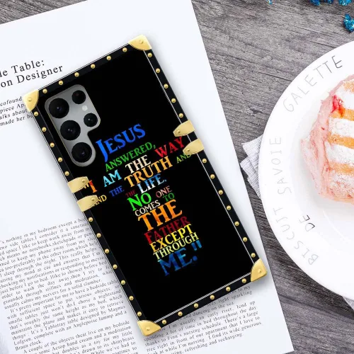 Vista 5 de Funda compatible con Samsung Galaxy S22 Ultra, funda protectora de TPU suave a prueba de golpes, con diseño de cruz de Jesús de la Biblia de Cristo