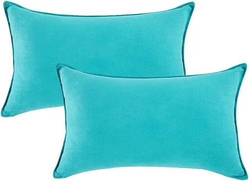 Vista 32 de Fancy Homi - Paquete de 2 fundas de almohada decorativas azul real de 14x14 pulgadas para sala de estar, sofá cama, sofá, decoración moderna bohemia