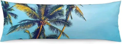 Vista 12 de Protector de almohada de playa con palmeras tropicales de 16 x 14 pulgadas, palmeras de playa, paisaje marino costero, decorativo, rectangular