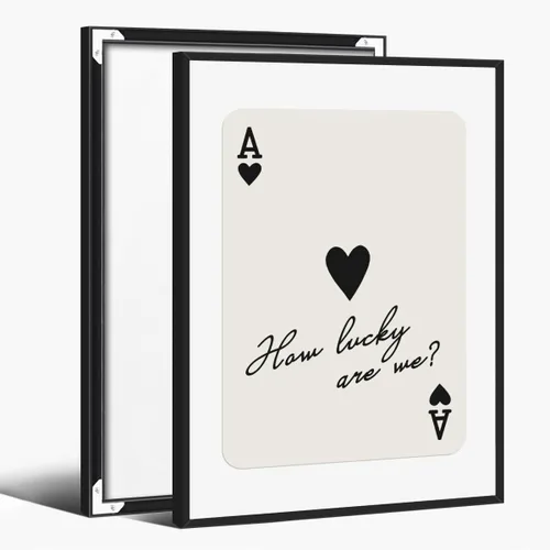 Vista 15 de Arte de pared moderno Ace of Hearts How Lucky Are We Poster Retro Funky Estético Lienzo Impresiones Verde Salvia Carteles Póster Femenino Coqueta