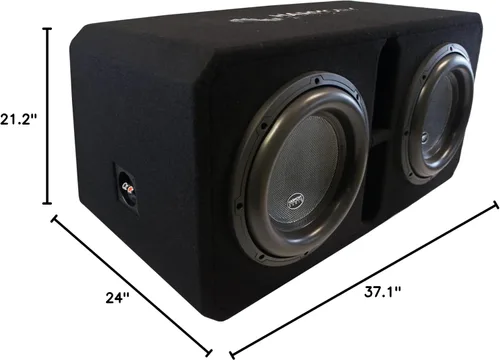 Vista 9 de Harmony Audio HA-ML2X12D1 - Subwoofer universal de la serie Monolith, dual de 12 pulgadas, 3000W RMS, 1 Ohm, con cajón ventilado y cargado