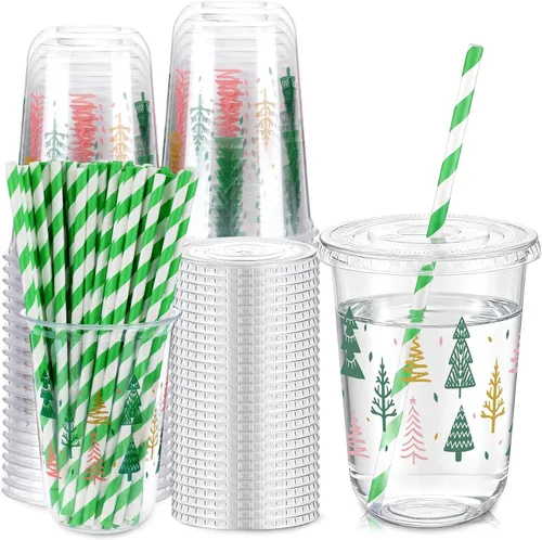Vista 17 de LemonRoad - Juego de 50 tazas de lazo rosa de 16 onzas para decoración
