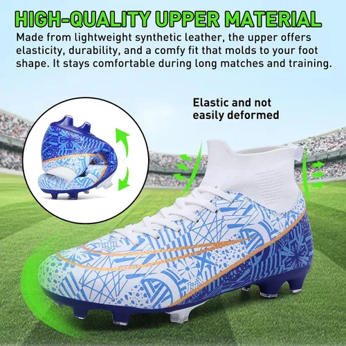 Vista 4 de Tacos de fútbol para hombre y mujer, zapatos de fútbol para interiores y exteriores