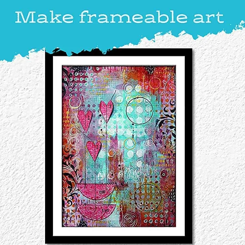 Vista 5 de Brayer de goma Gel Press de 4 pulgadas, para grabado, álbumes de recortes, manualidades de papel, decoración del hogar y más, azul y verde