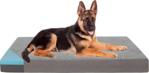 Vista 26 de Cama refrescante para perros grandes, cama ortopédica de espuma viscoelástica para mascotas con funda extraíble lavable, ideal para perros Rosa