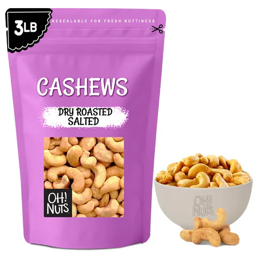 Vista 11 de Oh! Nuts Anacardos tostados salados – 1 libra – Anacardos tostados secos al horno – Empaquetados en bolsa de cierre de cremallera de Nueva York