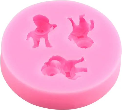 Vista 6 de ZiXiang Molde de silicona para astronauta, diseño de astronauta, planeta, cohete, satélite, fondant, para decoración de pasteles, cupcakes