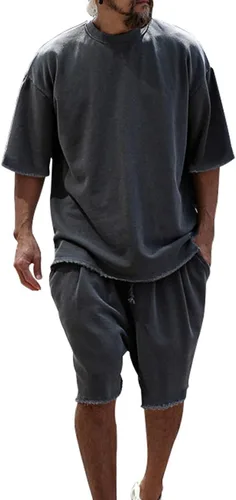 Vista 6 de Camisas hawaianas para hombre, manga corta, verano, casual, transpirable, clásica, holgada, pantalones cortos, trajes deportivos al aire libre
