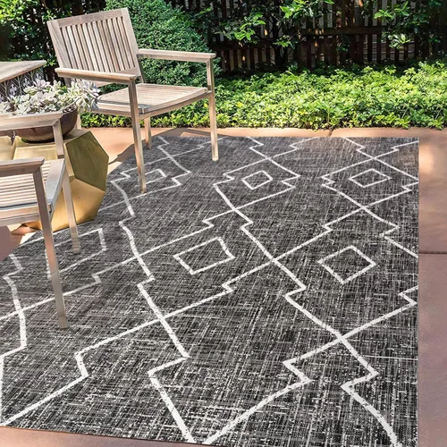 Vista 14 de Eyely BMS128A-28 - Alfombra tribal de Papá Noel Mónica Carwa con diseño de enrejado de diamantes para interiores y exteriores, estilo bohemio