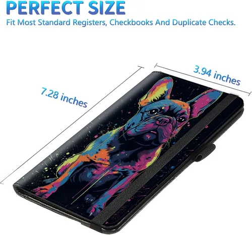 Vista 121 de Funda para chequera para hombres y mujeres, cartera de cuero RFID con ranuras para tarjetas de crédito, soporte de cheques duplicados personales