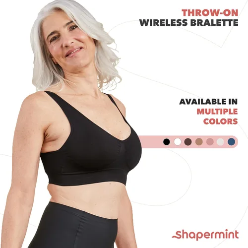 Vista 5 de SHAPERMINT Bralette sin alambres suavizado mejorado para mujer con copas extraíbles