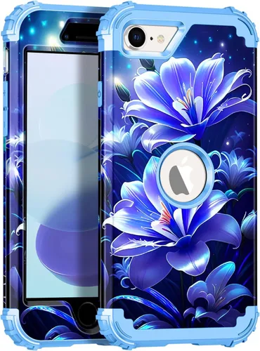 Vista 114 de Miqala Funda para iPhone 12, iPhone 12 Pro, que brilla en la oscuridad, tres capas, resistente a los golpes, protección de plástico duro + funda