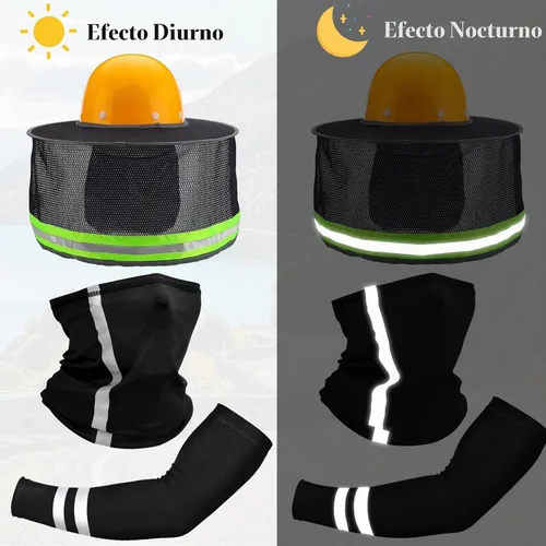 Vista 2 de SATINIOR 8 unidades de sombrero duro de ala completa para el sol, protección solar, protección para el cuello, polaina para el cuello, bufanda