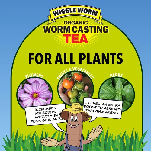Vista 3 de Wiggle Worm Pure Worm Castings Tea, 1 galón - Fertilizante líquido orgánico y concentrado de enmienda del suelo para plantas de interior y exterior