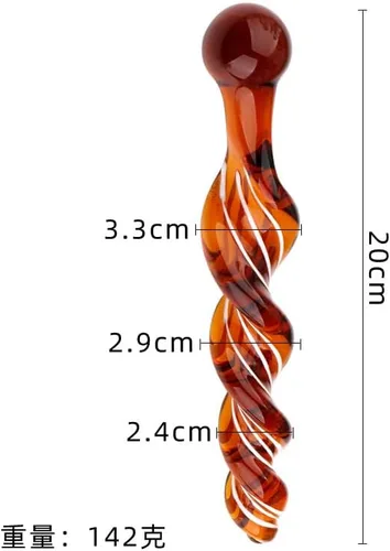 Vista 3 de Consoladores sedosos de rosca de cristal para ampliar el ano, palo de hada, enchufe anal. Estimulador de vagina de punto G suave, entrenamiento