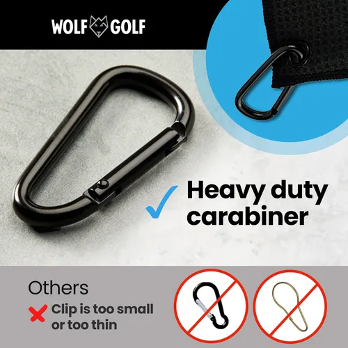 Vista 7 de Toalla de golf Wolf Golf Towels Best Dad by Par Bordada en EE. UU. Accesorios de golf para hombres